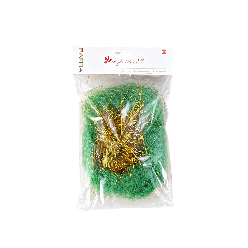 Gemischte Verpackung aus Jute und Glitzerfetzen
